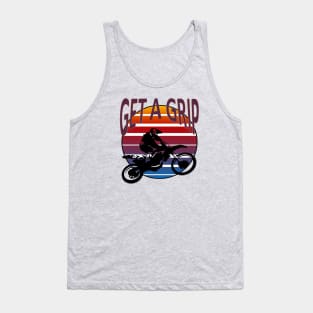 Get A Grip Dirt Bike Retro Sunset Art Tank Top